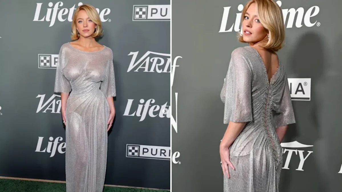 Sydney Sweeney Silver Dress